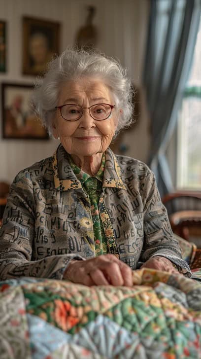 elderly lady smiling stockcake