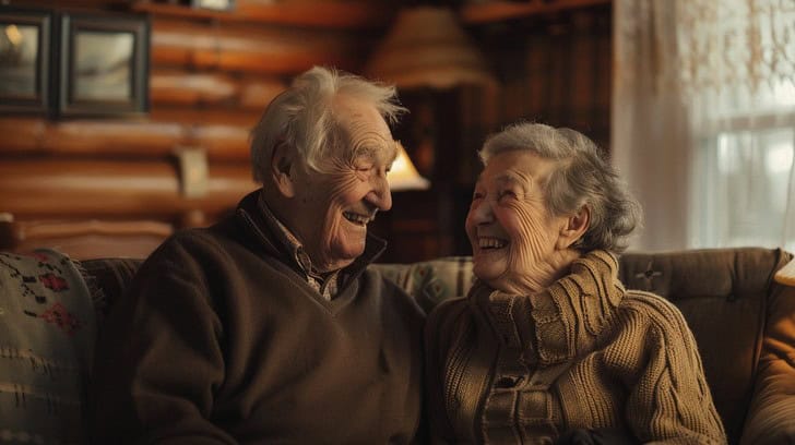 joyful elderly couple stockcake